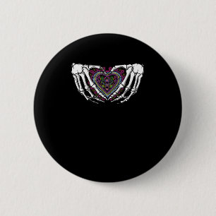 Skeleton Hand Heart Muertos Mexikanischer Tag der  Button