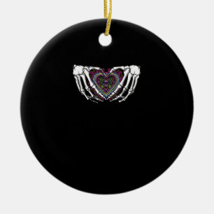 Skeleton Hand Heart Muertos Mexikanischer Tag der Keramik Ornament
