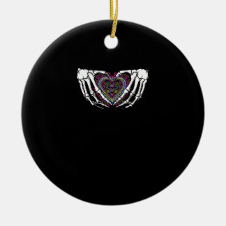 Skeleton Hand Heart Muertos Mexikanischer Tag der Keramik Ornament