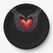 Skeleton Hand Heart Pappteller (Vorderseite)