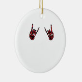 Skeleton Hand Heart Roll & Red Classic Keramik Ornament (Rechts)
