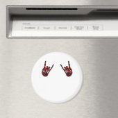 Skeleton Hand Heart Roll & Red Classic Magnet (In Situ (Geschirrspüler))