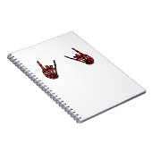 Skeleton Hand Heart Roll & Red Classic Notizblock (Rechte Seite)