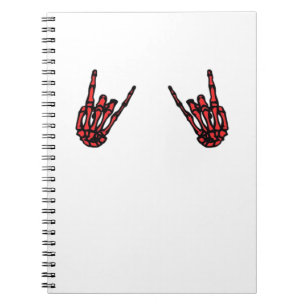 Skeleton Hand Heart Roll & Red Classic Notizblock