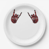 Skeleton Hand Heart Roll & Red Classic Pappteller (Vorderseite)