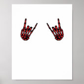 Skeleton Hand Heart Roll & Red Classic Poster (Vorne)