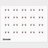 Skeleton Hand Heart Roll & Red Classic Runder Aufkleber (Blatt)