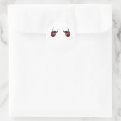 Skeleton Hand Heart Roll & Red Classic Runder Aufkleber (Tasche)