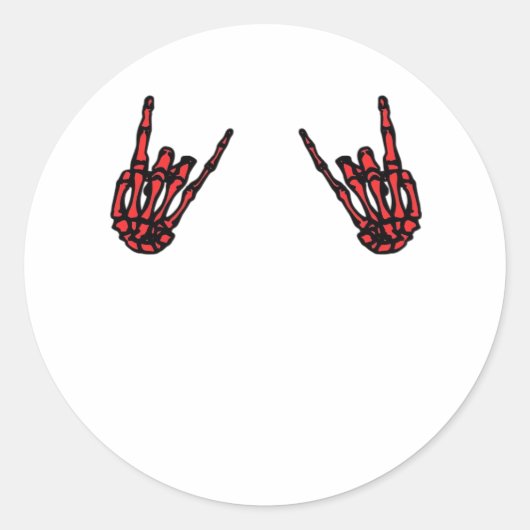 Skeleton Hand Heart Roll & Red Classic Runder Aufkleber (Vorderseite)