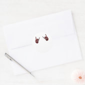 Skeleton Hand Heart Roll & Red Classic Runder Aufkleber (Umschlag)