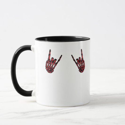 Skeleton Hand Heart Roll & Red Classic Tasse (Links)