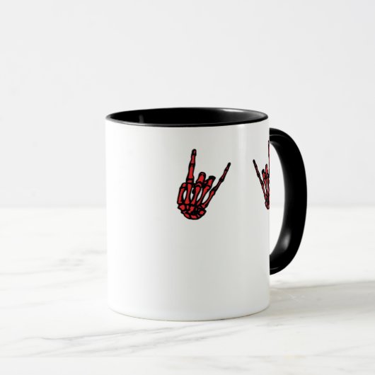 Skeleton Hand Heart Roll & Red Classic Tasse (VorderseiteRechts)