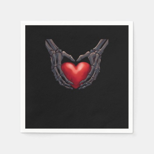 Skeleton Hand Heart Serviette (Vorderseite)