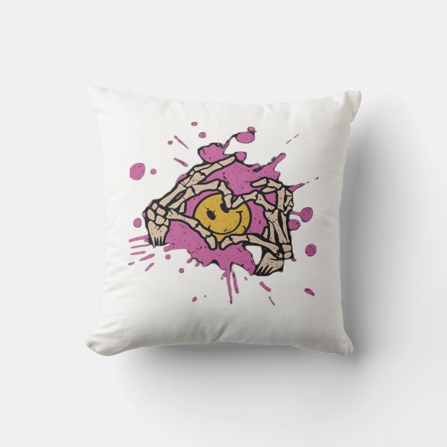 Skeleton Hand Heart Show Classic Kissen (Vorderseite)