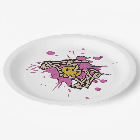 Skeleton Hand Heart Show Classic Pappteller (Schrägansicht)