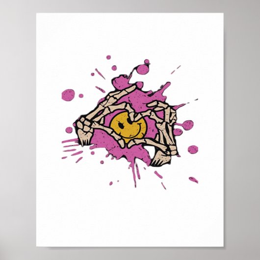Skeleton Hand Heart Show Classic Poster (Vorne)