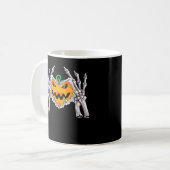 Skeleton Hand Heart Sign Bone Kostüm Kaffeetasse (Vorderseite Links)