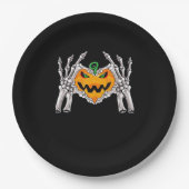 Skeleton Hand Heart Sign Bone Kostüm Pappteller (Vorderseite)