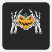 Skeleton Hand Heart Sign Bone Kostüm Quadratischer Aufkleber (Vorderseite)