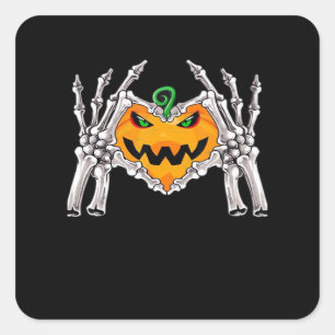 Skeleton Hand Heart Sign Bone Kostüm Quadratischer Aufkleber
