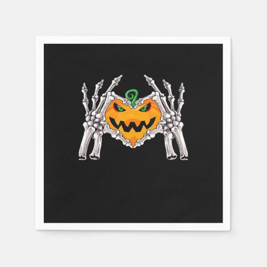 Skeleton Hand Heart Sign Bone Kostüm Serviette (Vorderseite)