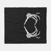 Skeleton Hand Heart Sign Costume Funny Halloween Fleecedecke (Vorderseite (Horizontal))