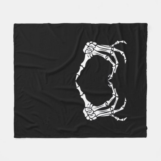 Skeleton Hand Heart Sign Costume Funny Halloween Fleecedecke (Vorderseite (Horizontal))