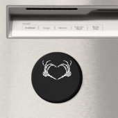 Skeleton Hand Heart Sign Costume Funny Halloween Magnet (In Situ (Geschirrspüler))
