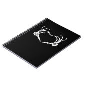 Skeleton Hand Heart Sign Costume Funny Halloween Notizblock (Linke Seite)