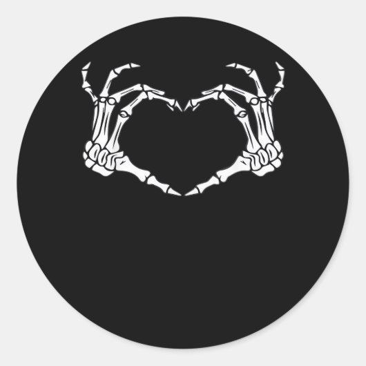 Skeleton Hand Heart Sign Costume Funny Halloween Runder Aufkleber (Vorderseite)