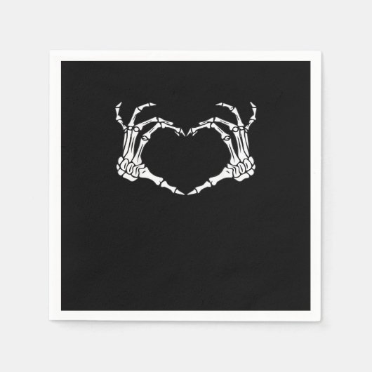 Skeleton Hand Heart Sign Costume Funny Halloween Serviette (Vorderseite)