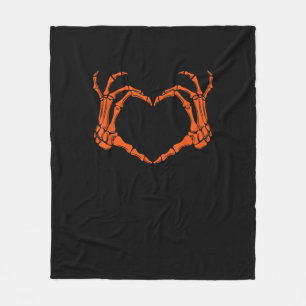 Skeleton Hand Heart Sign Costume Halloween Design Fleecedecke
