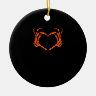 Skeleton Hand Heart Sign Costume Halloween Design Keramik Ornament