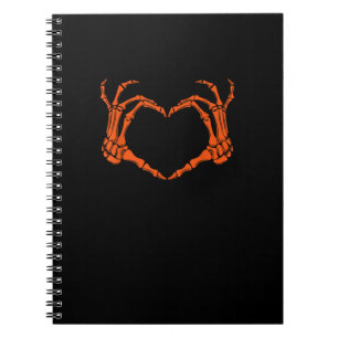 Skeleton Hand Heart Sign Costume Halloween Design Notizblock