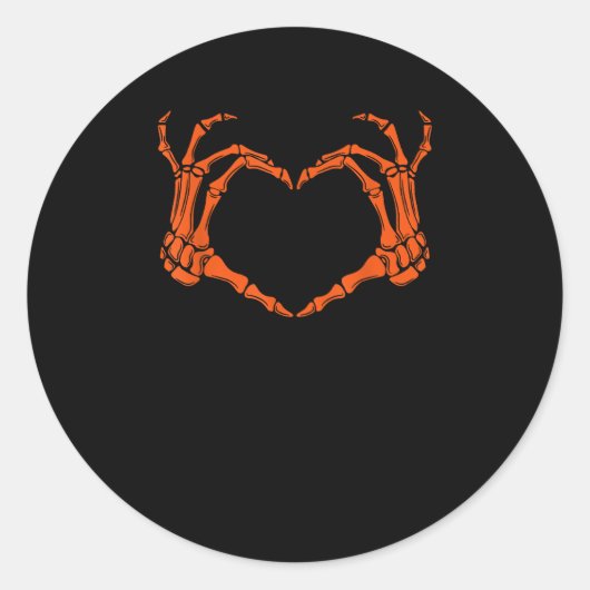 Skeleton Hand Heart Sign Costume Halloween Design Runder Aufkleber (Vorderseite)