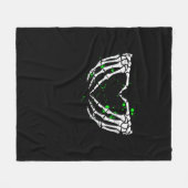 Skeleton Hand Heart Sign Costume Halloween Fleecedecke (Vorderseite (Horizontal))