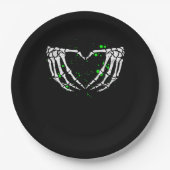 Skeleton Hand Heart Sign Costume Halloween Pappteller (Vorderseite)