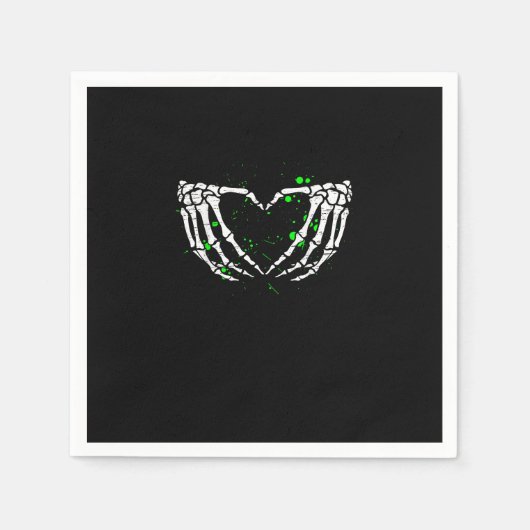 Skeleton Hand Heart Sign Costume Halloween Serviette (Vorderseite)