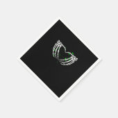 Skeleton Hand Heart Sign Costume Halloween Serviette (Ecke)