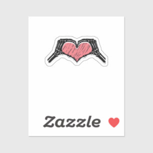Skeleton Hand Heart Sign Valentinstag Classic Aufkleber