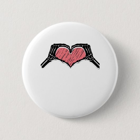 Skeleton Hand Heart Sign Valentinstag Classic Button (Vorderseite)