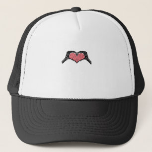 Skeleton Hand Heart Sign Valentinstag Classic Truckerkappe