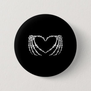 Skeleton Hand Heart Sign Vintage Halloween-Kostüme Button
