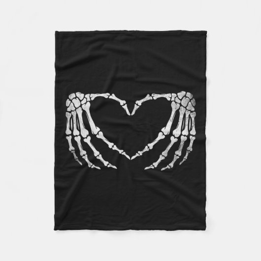 Skeleton Hand Heart Sign Vintage Halloween-Kostüme Fleecedecke (Vorderseite)