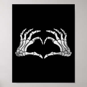 Skeleton Hand Heart Sign Vintage Halloween-Kostüme Poster