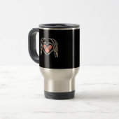 Skeleton Hand Heart Skateboard Valentinstag Funn Reisebecher (Vorderseite Links)