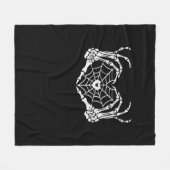Skeleton Hand Heart Spiderweb Halloween Cobweb Par Fleecedecke (Vorderseite (Horizontal))