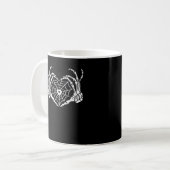 Skeleton Hand Heart Spiderweb Halloween Cobweb Par Kaffeetasse (Vorderseite Links)