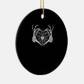 Skeleton Hand Heart Spiderweb Halloween Cobweb Par Keramik Ornament (Rechts)