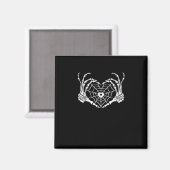 Skeleton Hand Heart Spiderweb Halloween Cobweb Par Magnet (Vorderseite/Rückseite)
